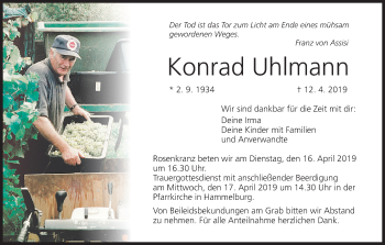 Anzeige von Konrad Uhlmann von MGO