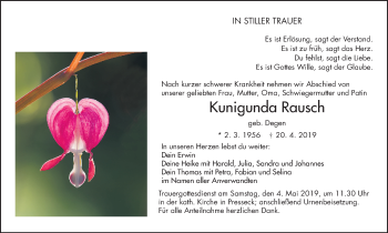Anzeige von Kunigunda Rausch von MGO