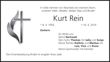 Anzeige von Kurt Rein von MGO