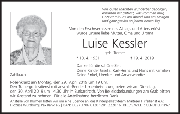Anzeige von Luise Kessler von MGO