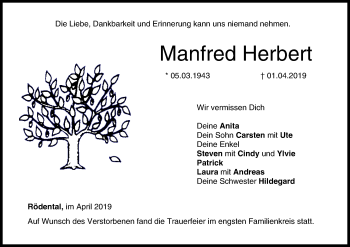 Anzeige von Manfred Herbert von MGO