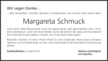 Anzeige von Margareta Schmuck von MGO