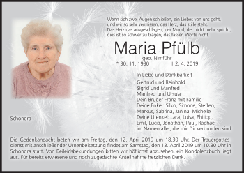 Anzeige von Maria Pfülb von MGO