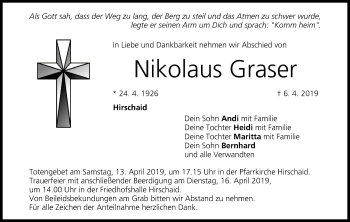 Anzeige von Nikolaus Graser von MGO