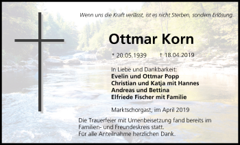 Anzeige von Ottmar Korn von MGO