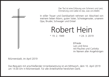 Anzeige von Robert Hein von MGO