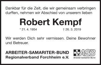 Anzeige von Robert Kempf von MGO