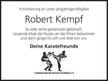 Anzeige von Robert Kempf von MGO