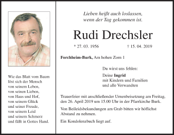 Anzeige von Rudi Drechsler von MGO