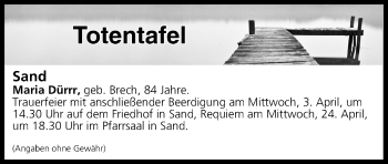 Anzeige von Totentafel vom 03.04.2019 von MGO