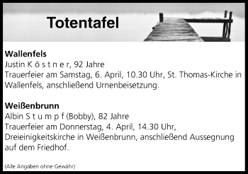Anzeige von Totentafel vom 04.04.2019 von MGO