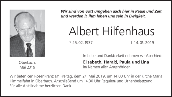 Anzeige von Albert Hilfenhaus von MGO