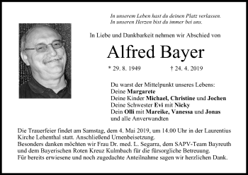 Anzeige von Alfred Bayer von MGO
