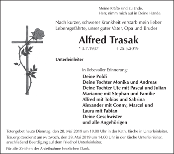 Anzeige von Alfred Trasak von MGO