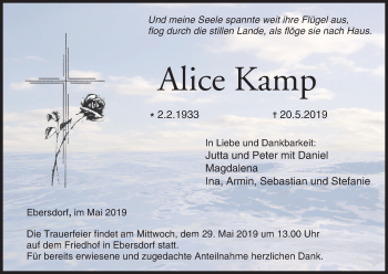 Anzeige von Alice Kamp von MGO