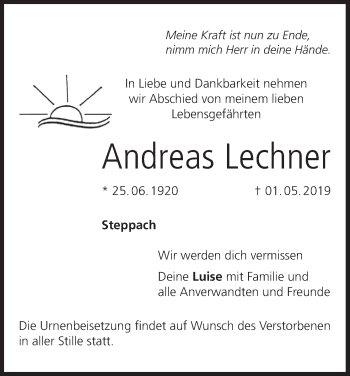 Anzeige von Andreas Lechner von MGO