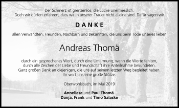 Anzeige von Andreas Thomä von MGO