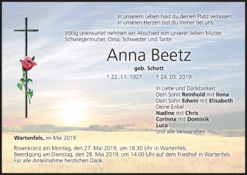 Anzeige von Anna Beetz von MGO