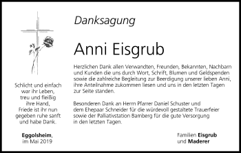Anzeige von Anni Eisgrub von MGO