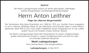 Anzeige von Anton Leithner von MGO