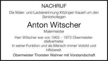 Anzeige von Anton Witscher von MGO