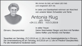 Anzeige von Antonia Klug von MGO