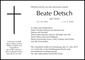 Anzeige von Beate Detsch von MGO