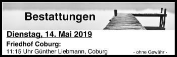 Anzeige von Bestattungen vom 14.05.2019 von MGO