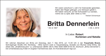 Anzeige von Britta Dennerlein von MGO