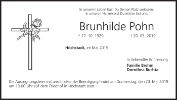 Anzeige von Brunhilde Pohn von MGO