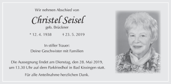 Anzeige von Christel Seisel von MGO
