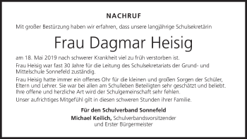 Anzeige von Dagmar Heisig von MGO