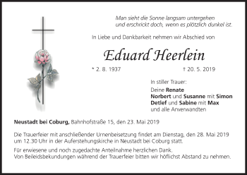 Anzeige von Eduard Heerlein von MGO