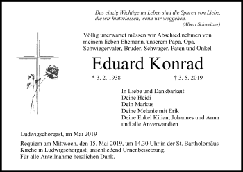 Anzeige von Eduard Konrad von MGO
