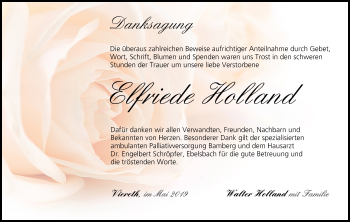 Anzeige von Elfriede Holland von MGO