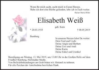 Anzeige von Elisabeth Weiß von MGO