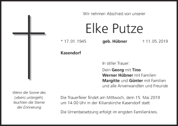 Anzeige von Elke Putze von MGO