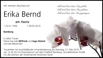 Anzeige von Erika Bernd von MGO