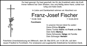 Anzeige von Franz-Josef Fischer von MGO