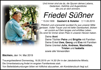 Anzeige von Friedel Süßner von MGO