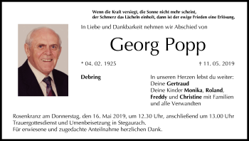 Anzeige von Georg Popp von MGO