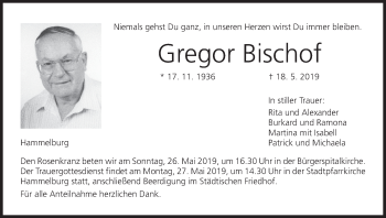 Anzeige von Gregor Bischof von MGO