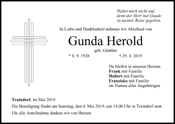 Anzeige von Gunda Herold von MGO
