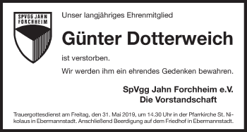 Anzeige von Günter Dotterweich von MGO