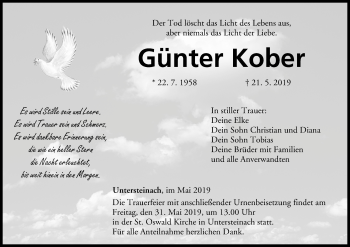 Anzeige von Günter Kober von MGO