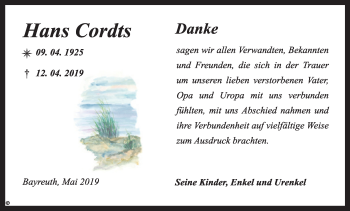 Anzeige von Hans Cordts von MGO