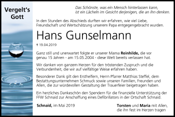 Anzeige von Hans Gunselmann von MGO