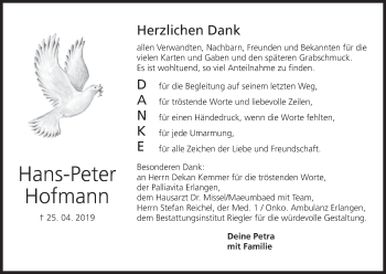 Anzeige von Hans-Peter Hofmann von MGO