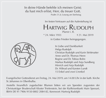 Anzeige von Hartwig Rudolph von MGO