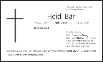 Anzeige von Heidi Bär von MGO
